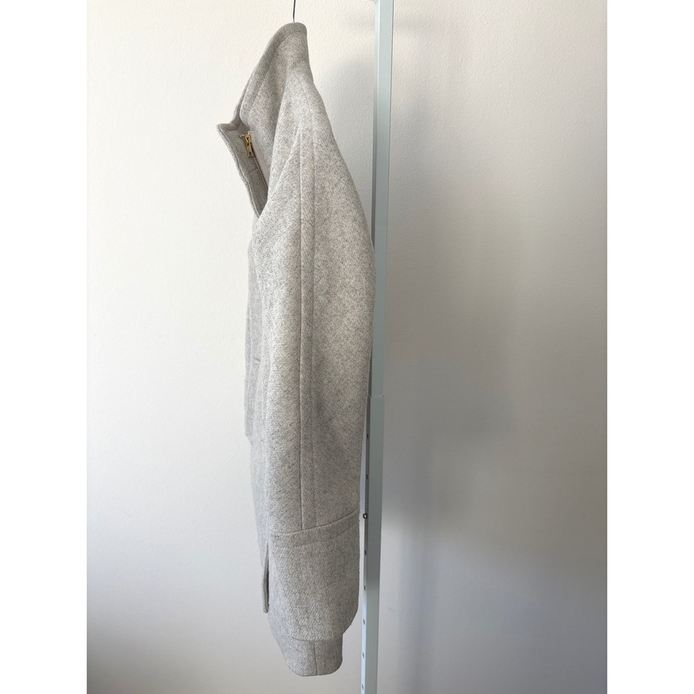 Clean Girl Wool Blend Coat Size 2 Light Grey Stand Collar Chic Winter Jacket - Picture 12 of 13